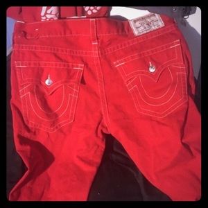 Cherry red true religion jeans